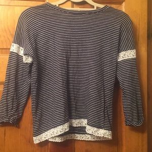 Navy and White Striped Shirt